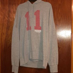 Long sleeve gray hoodie with Stranger Things print